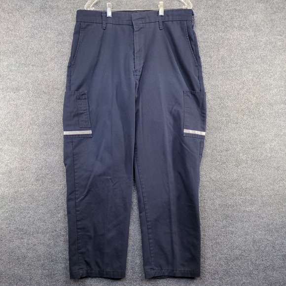 FedEx Stan Herman Men's Reflective Work Pants Blue Size 38Rx31 Uniform - Picture 5 of 10